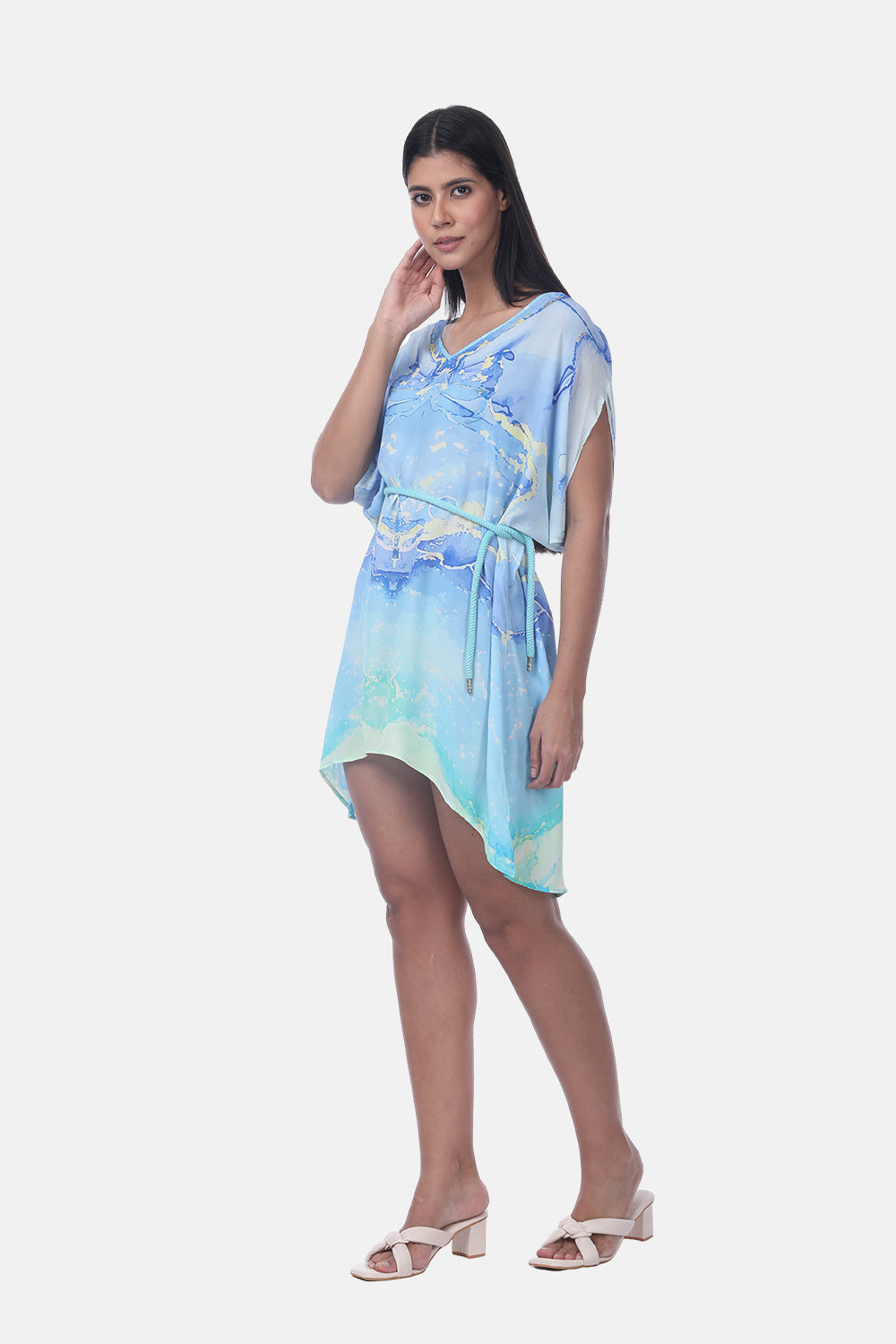 TEMPER BLUE - KAFTAN TUNIC - TheSwankStore